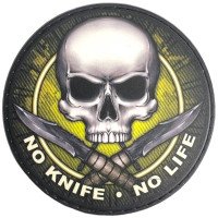 Шеврон ПВХ Круглий No Knife - No Life