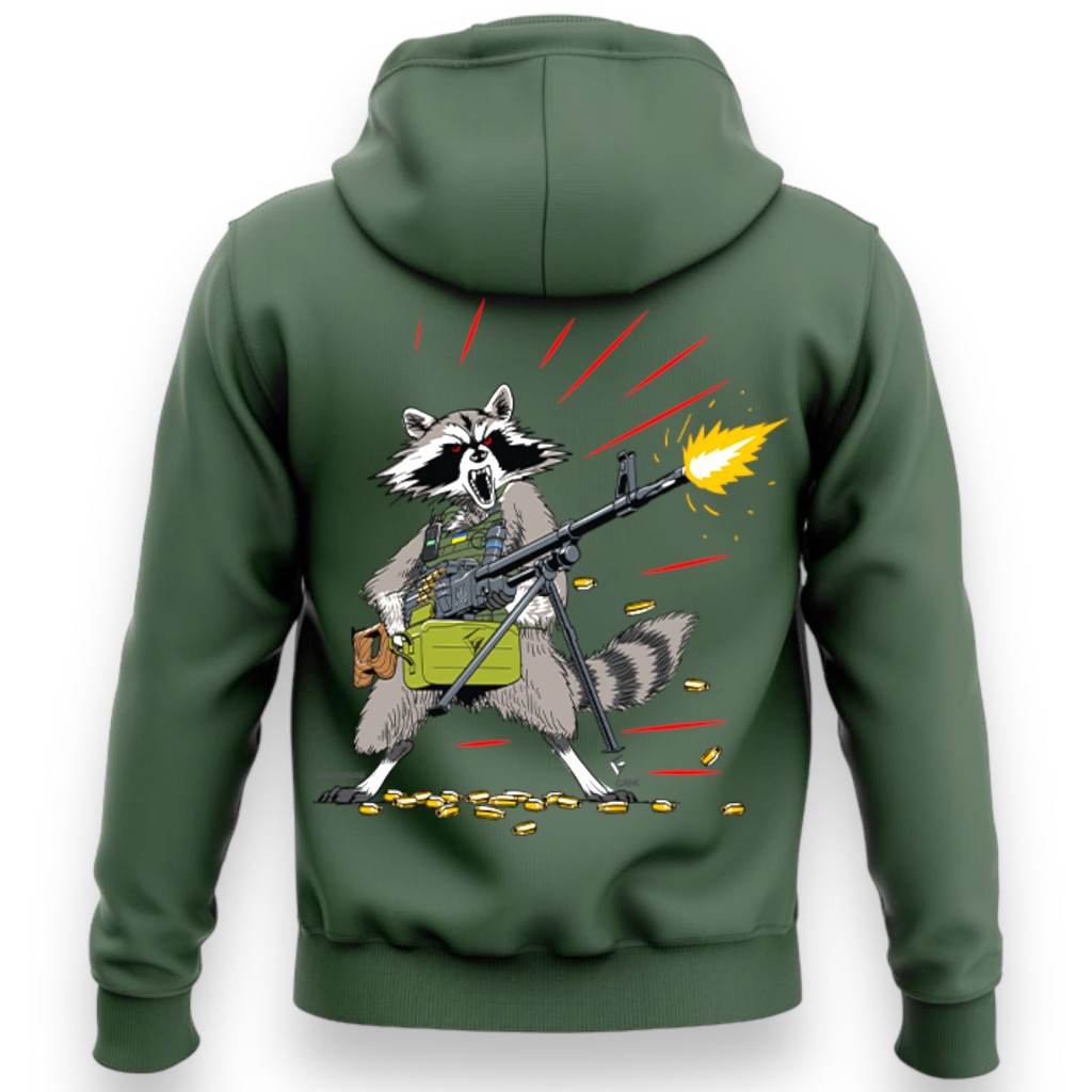 Худі GANK Єнот з Покемоном Завжди Лютий Limited Olive