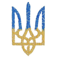 Наліпка GANK 3D Тризуб Yellow/Blue