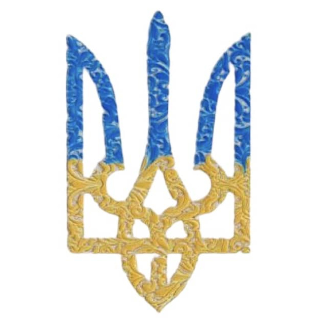 Наліпка GANK 3D Тризуб Yellow/Blue