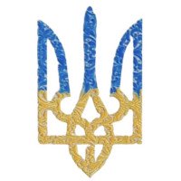 Наліпка GANK 3D Тризуб Yellow/Blue
