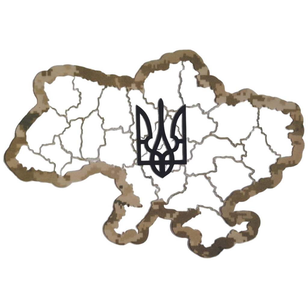 Наліпка GANK 3D Мапа Тризуб Pixel