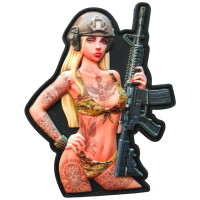 Шеврон ПВХ 3D Pin-Up Патріотка Pixel