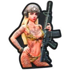 Шеврон ПВХ 3D Pin-Up Патріотка Pixel