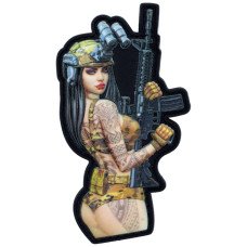 Шеврон ПВХ 3D Pin-Up Tattoo Патріотка Мультикам