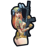 Шеврон ПВХ 3D Pin-Up Tattoo Color Патріотка Мультикам