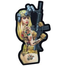 Шеврон ПВХ 3D Pin-Up Lucky Патріотка Мультикам