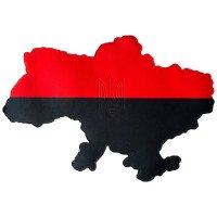 Панель для шевронів Мапа України з тризубами Black/Red