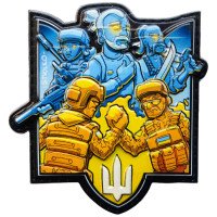 Шеврон ПВХ 3D Щит Тризуб Побратими