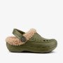 Утеплені клоги (сабо) HUSKY Army Green/Beige