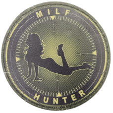 Шеврон ПВХ круглий Milf Hunter в прицілі Olive
