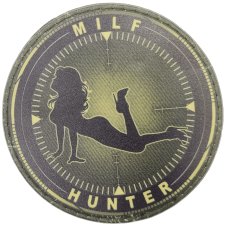 Шеврон ПВХ круглий Milf Hunter в прицілі Olive