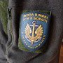 Шеврон ПВХ Щит Я служу в морській піхоті Blue