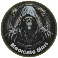 Шеврон ПВХ Круглий Memento mori Жнець