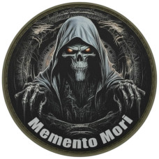 Шеврон ПВХ Круглий Memento mori Жнець