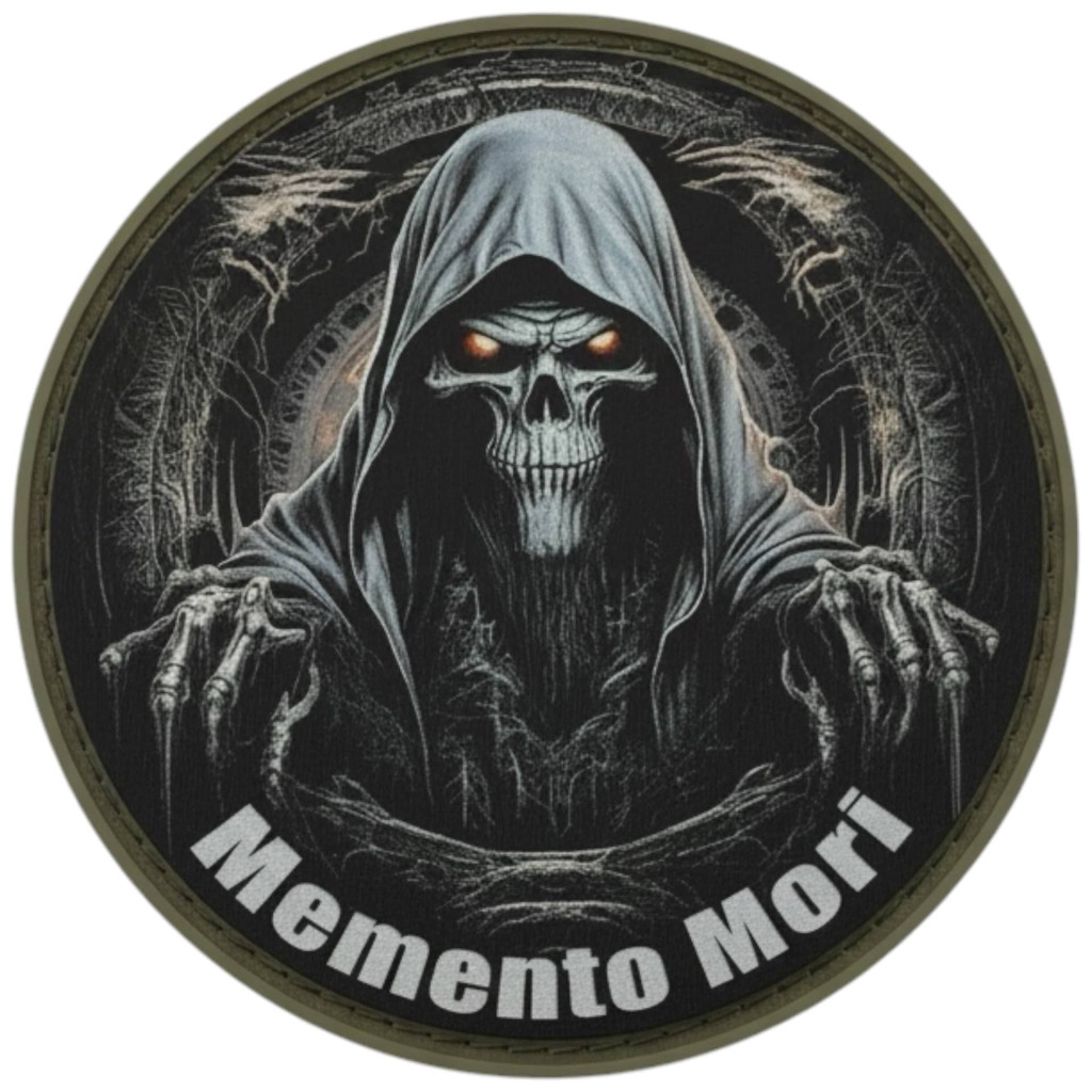 Шеврон ПВХ Круглий Memento mori Жнець