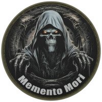 Шеврон ПВХ Круглий Memento mori Жнець