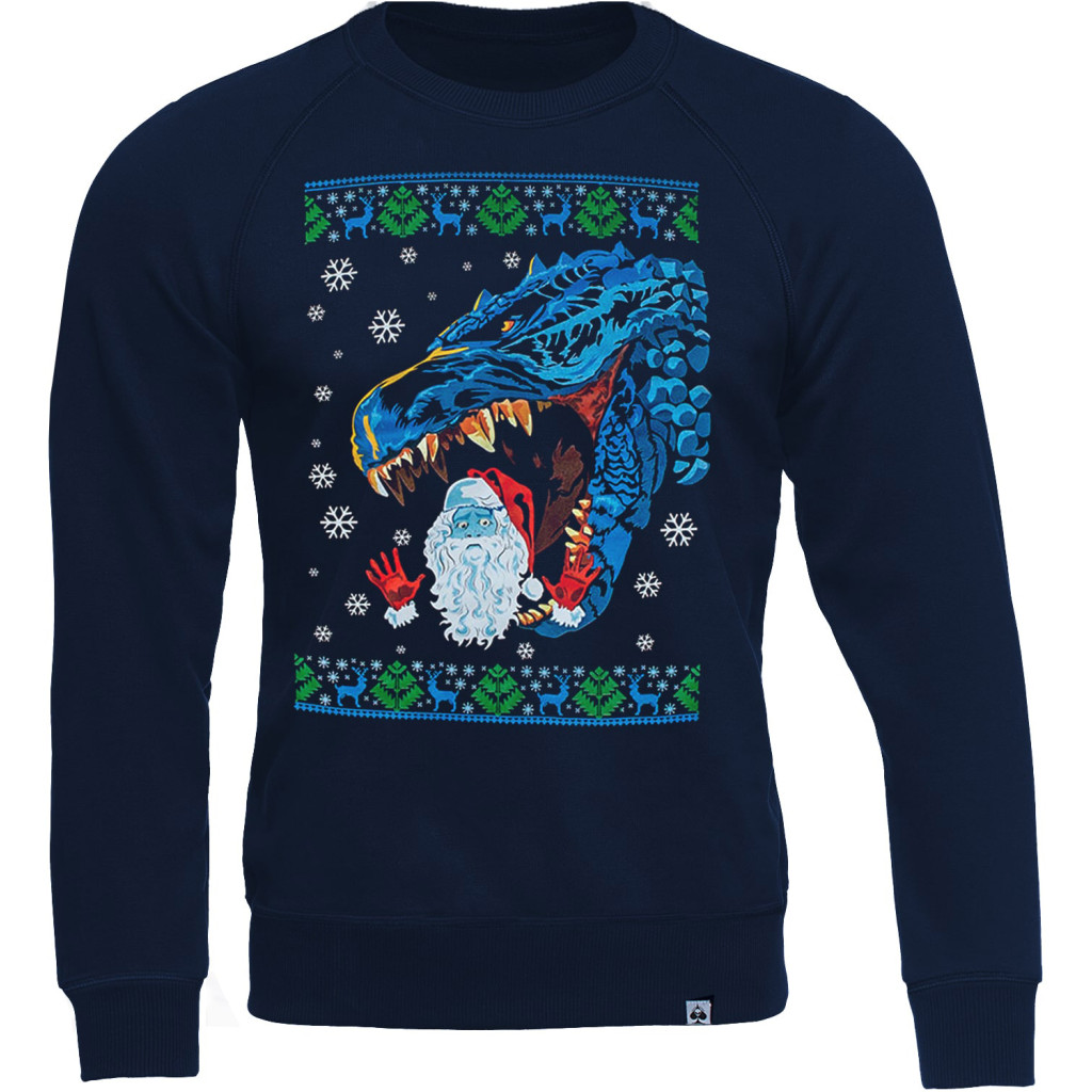 Світшот Santa та Godzilla