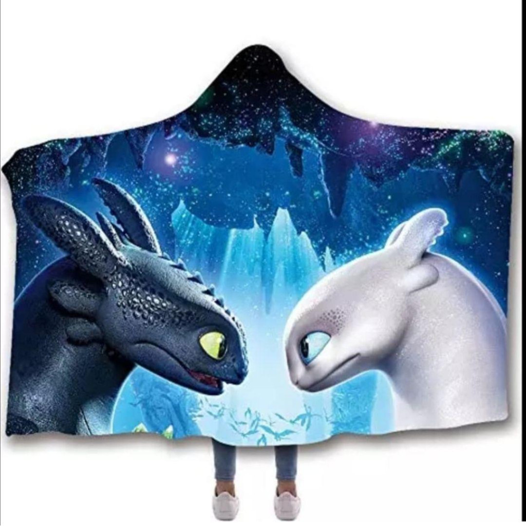 Мантія-плед 3D Toothless BW