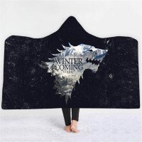 Мантія-плед 3D Wolf in the forest Black