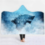 Мантія-плед 3D Wolf in the forest Blue