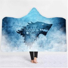 Мантія-плед 3D Wolf in the forest Blue