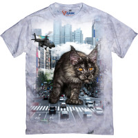 Футболка GANK Tie-dye Catzilla Light Grey