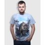 Футболка GANK Tie-dye Catzilla Light Grey