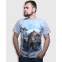 Футболка GANK Tie-dye Catzilla Light Grey