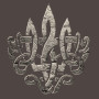 Футболка GANK Тризуб у серці Brown