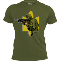 Футболка GANK Вірю в ЗСУ Olive