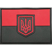 Шеврон ПВХ Прапор тризуб Black/Red Gen2