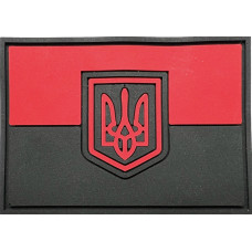 Шеврон ПВХ Прапор тризуб Black/Red Gen2