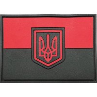 Шеврон ПВХ Прапор тризуб Black/Red Gen2