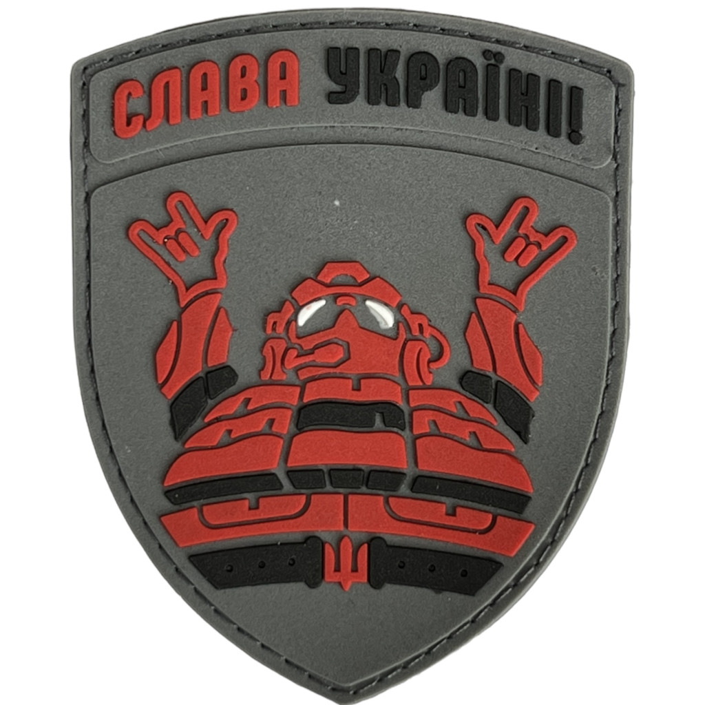 Шеврон ПВХ Слава Україні Black/red