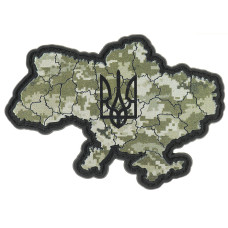 Шеврон ПВХ Мапа Тризуб Пиксель