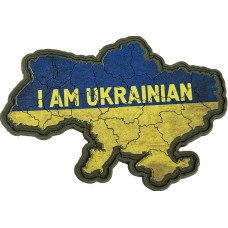 Шеврон ПВХ Мапа I AM UKRAINIAN Yellow/Blue