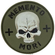 Шеврон ПВХ Круглий Memento Mori Olive