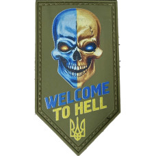 Шеврон ПВХ Щит Welcome to hell Yellow/Blue