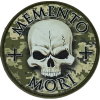 Шеврон ПВХ Memento Mori Піксель Круглий
