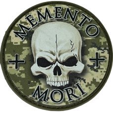 Шеврон ПВХ Memento Mori Піксель Круглий