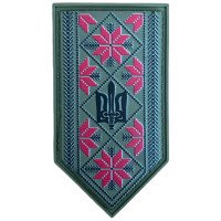 Шеврон ПВХ Тризуб УПА Орнамент Red/Blue Щит