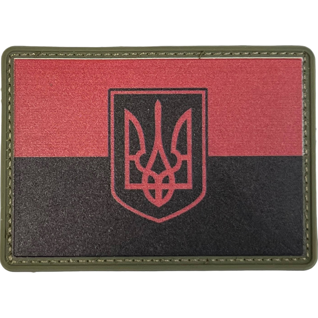 Шеврон ПВХ Тризуб Black/Red