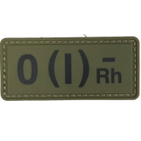 Шеврон ПВХ Група Крові 0 (I) (-) RH Olive