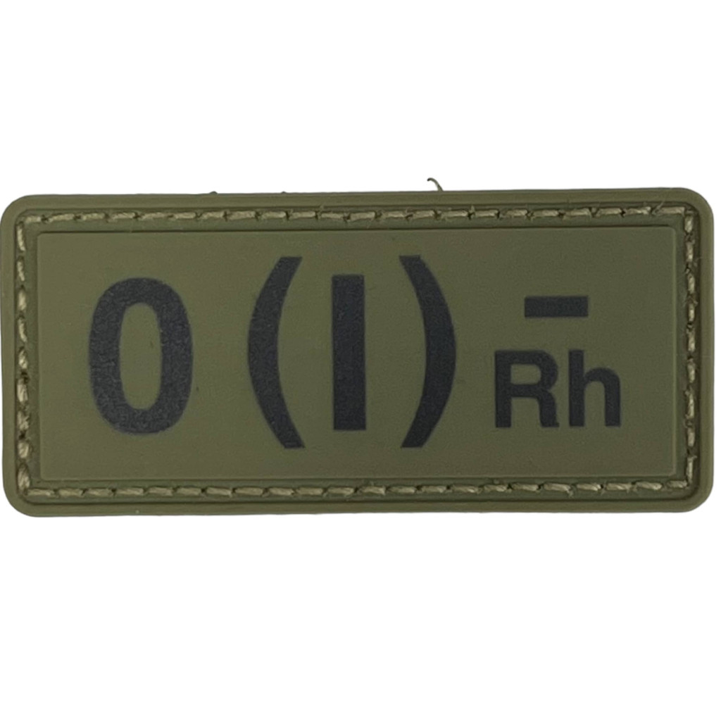 Шеврон ПВХ Група Крові 0 (I) (-) RH Olive