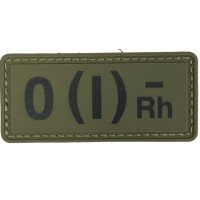 Шеврон ПВХ Група Крові 0 (I) (-) RH Olive
