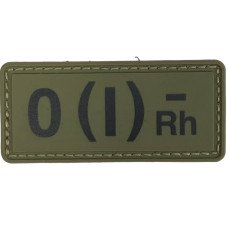 Шеврон ПВХ Група Крові 0 (I) (-) RH Olive