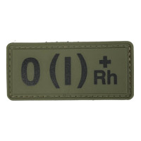 Шеврон ПВХ Група Крові 0 (I) (+) RH Olive
