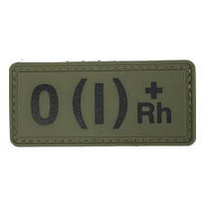 Шеврон ПВХ Група Крові 0 (I) (+) RH Olive