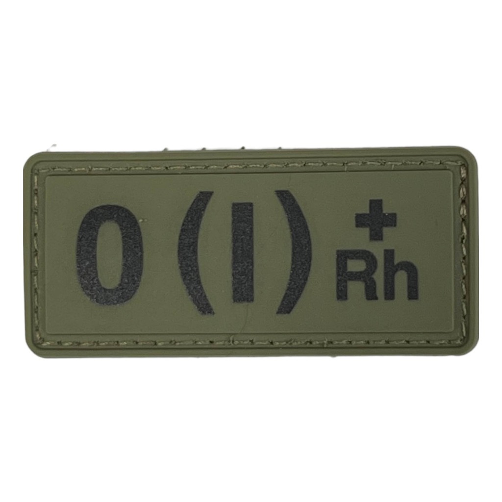 Шеврон ПВХ Група Крові 0 (I) (+) RH Olive